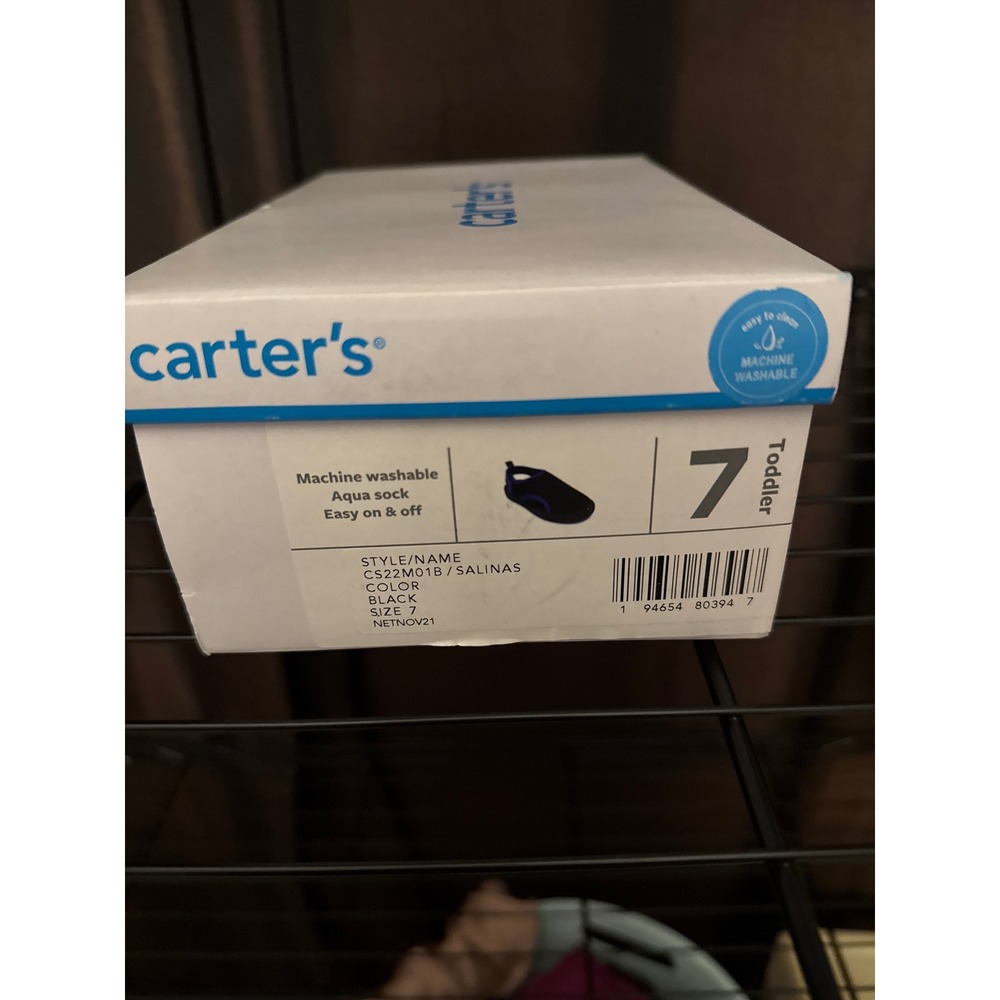Carters Salinas Aqua Sock Water Shoes Black Blue Toddler Boys 7 CS22M01B
